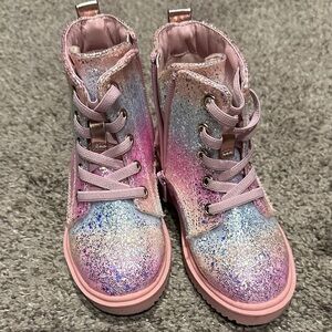 Sparkly Pink and Blue Toddler Girl Boots